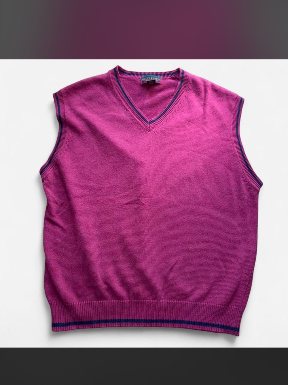 Men’s Vintage Style Deep Red Maroon Saddlebred V-Neck Sweater Vest